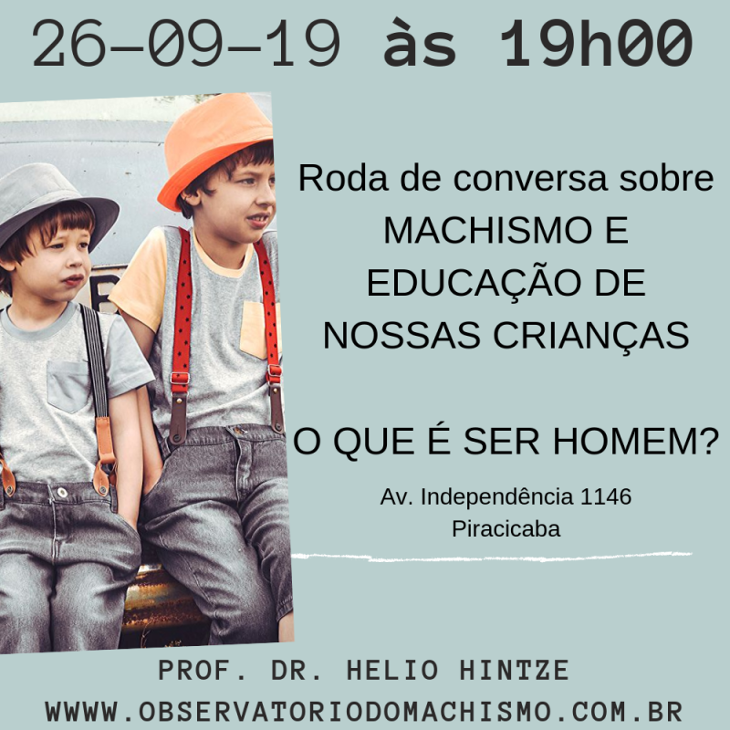 Roda de Conversa sobre Machismo e Educação de nossas crianças